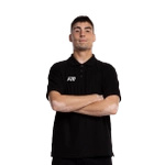 Black polo shirt