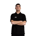 Black polo shirt