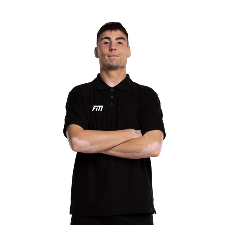 Black polo shirt